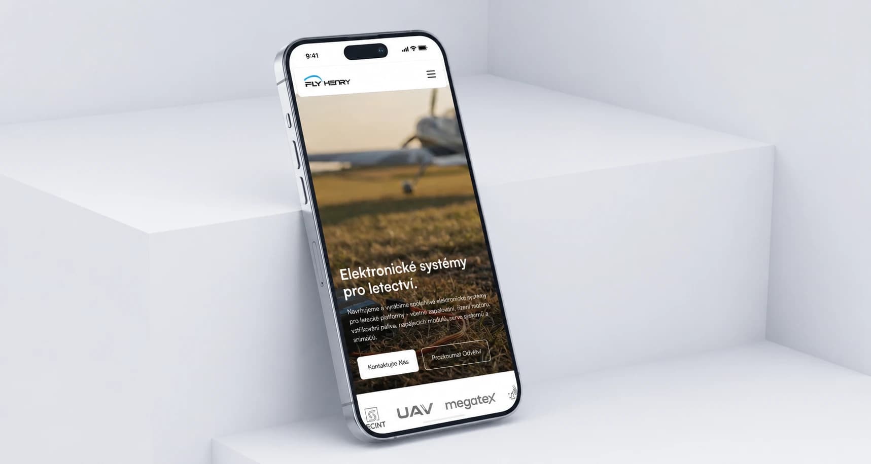 Fly Henry webová prezentace pro leteckou elektroniku a UAV systémy