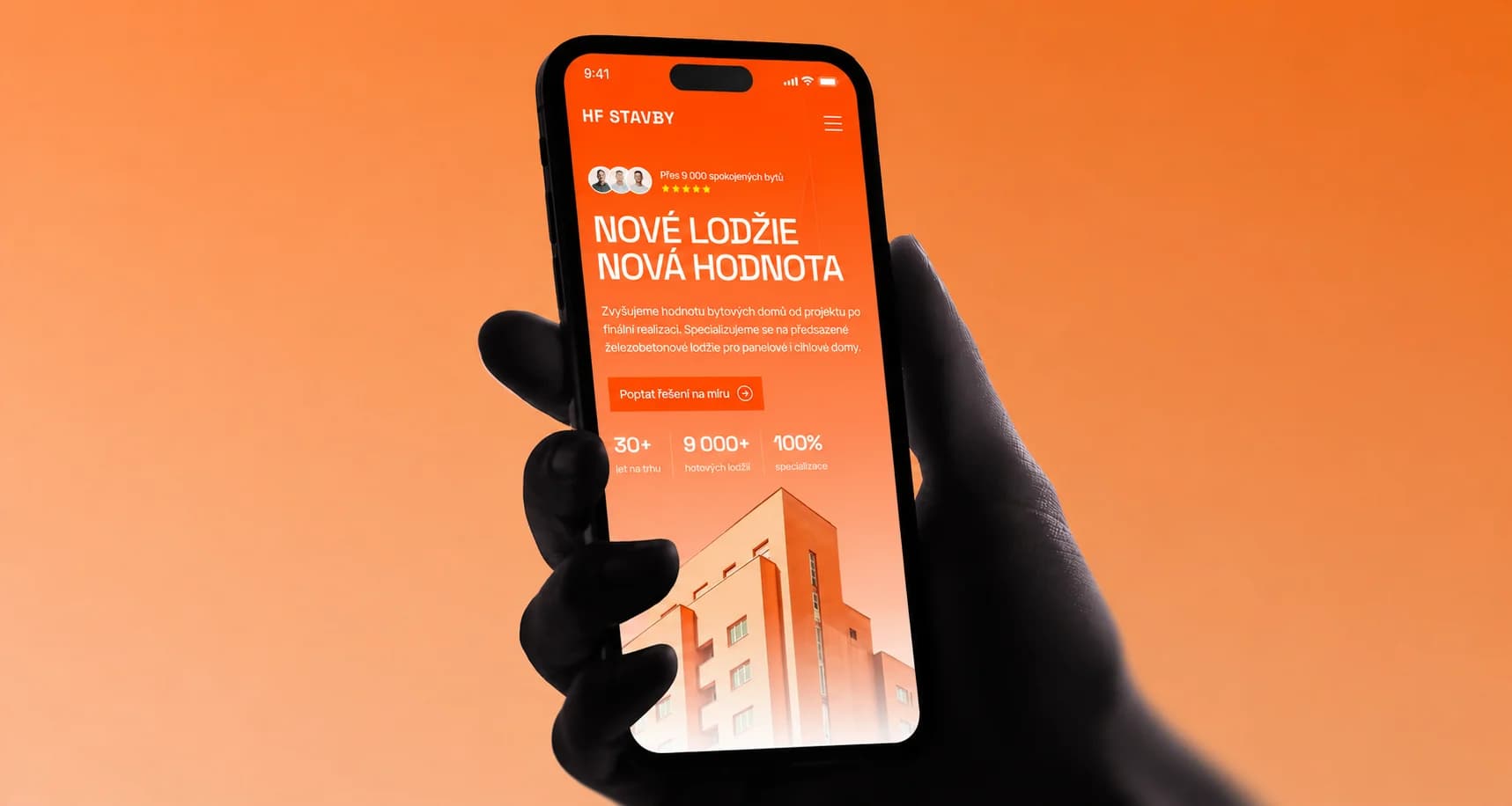 HF Stavby webová prezentace pro revitalizace lodžií a opravy bytových domů